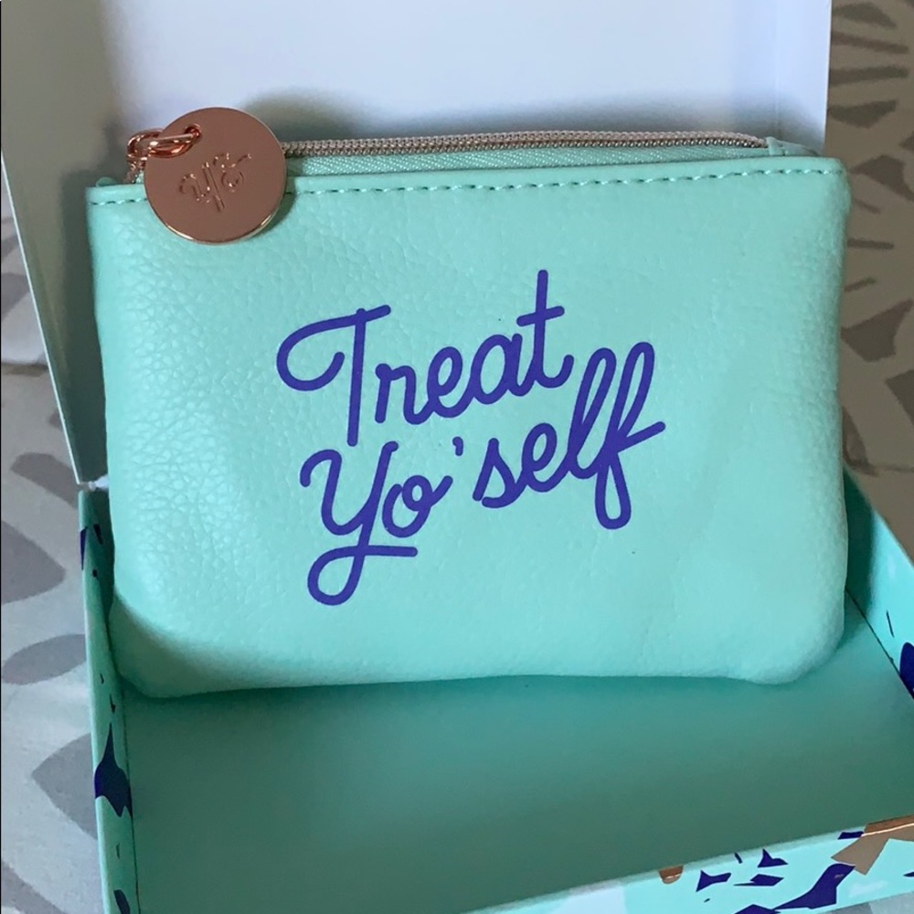 Yes Studio Treat Yo’ self Coin Purse & Mirror. NEW